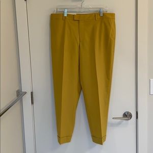 NWT Club Monaco Betia Yellow Italian Wool Trousers